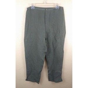 Vtg Chicos Womens Pants Size 2 Green Silk Linen Straight Large